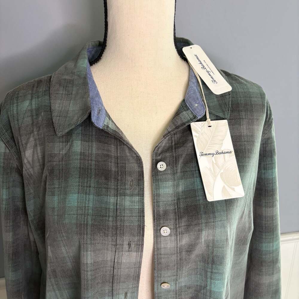 Tommy Bahama Women’s Corduroy Long Sleeve Shirt Size XL Fern NWT